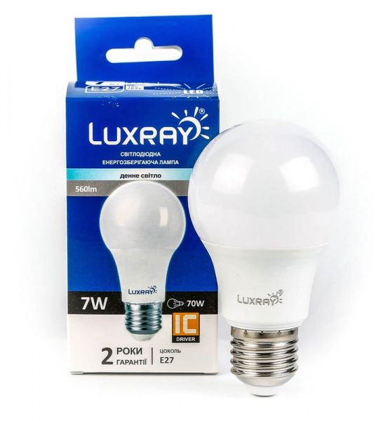 Лампа світлодіодна Luxray 7 Вт A60 матова E27 220 В 4200 К LX442-A60-2707 