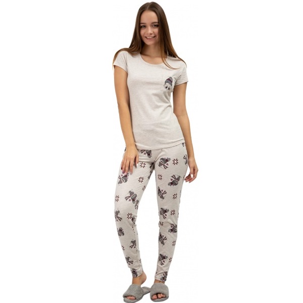 Піжама жіноча Roksana 1001/16149 р. L бежевий із малюнком 