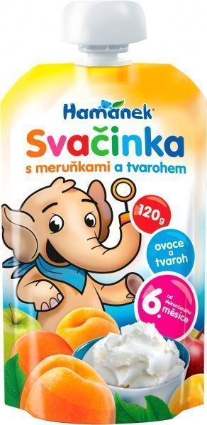 Пюре Hamanek Яблоко с абрикосом и творогом 120 г 