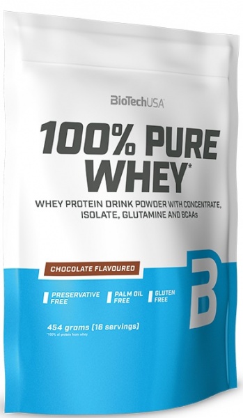 Протеин BioTechUSA 100% Pure Whey малиновый чизкейк 0,454 кг 