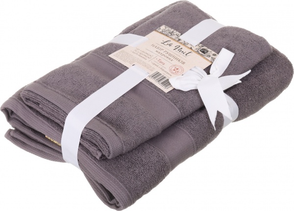 Набор полотенец махровых Tara с бордюром 2 шт 50x90 см серый La Nuit 