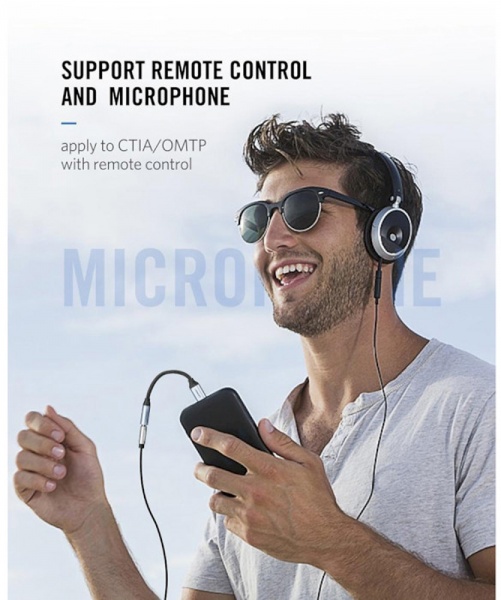 Кабель UGREEN Type C - AUX 3.5мм M/F AV142 0,1 м чорний (30632) 