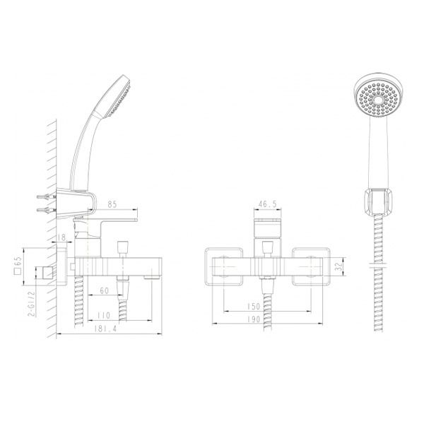 Змішувач для ванни Bravat Riffle F672106C-B
