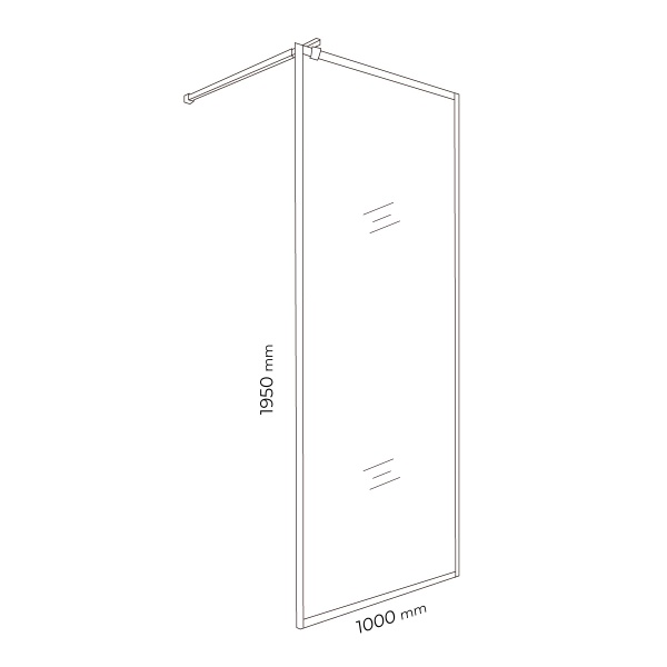 Стенка душевая Doosh 100х195 см DO-GL-02 