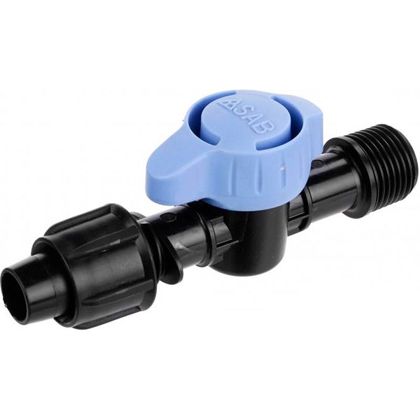 Мини-кран SAB для стрічки крапельного поливу ЗР O16х1/2