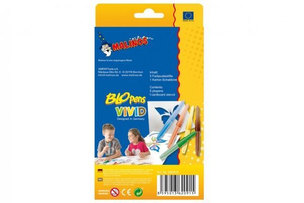 Фломастеры-аэрографы Malinos BLOpens Vivid 5 шт.
