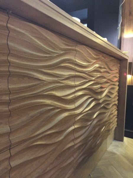 Плитка гипсовая 3D-панель Gipster Flow дуб монументальный 0,25 кв.м