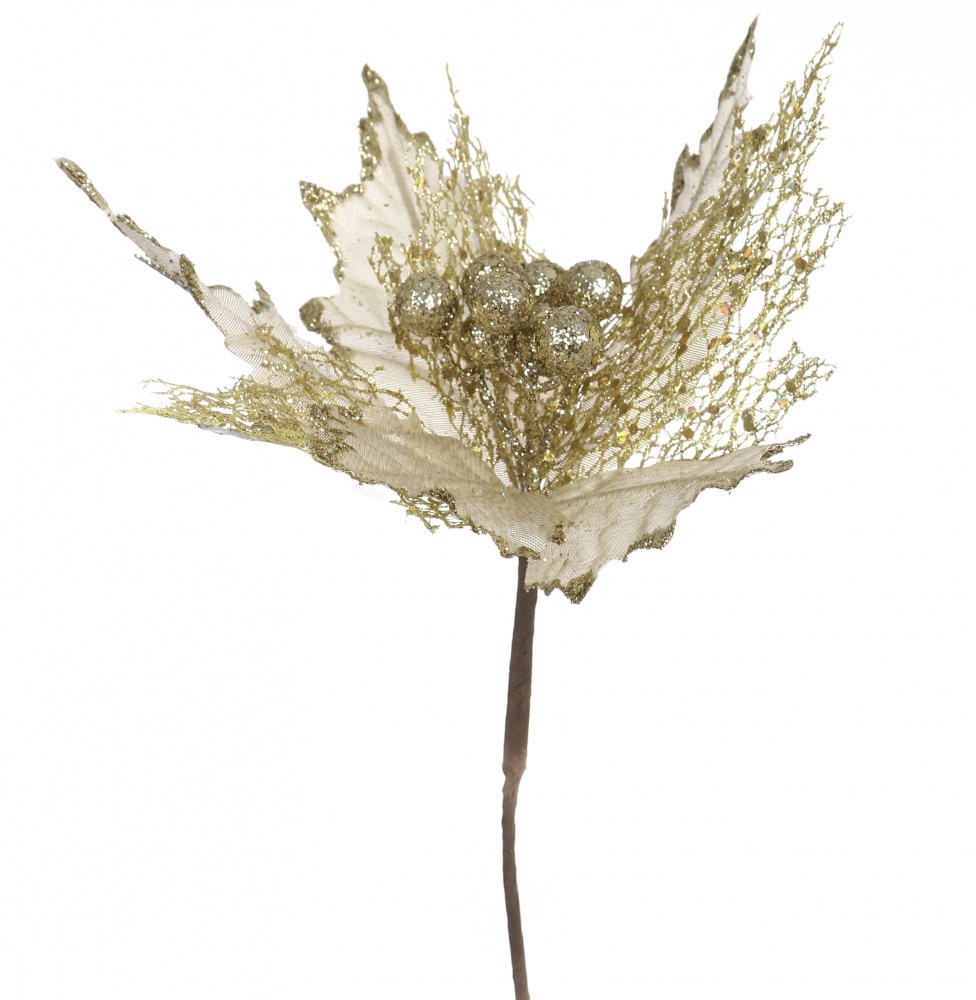 Квітка декоративна пуансетія зірчаста 27 см колір в асортименті EPI-ELY16-321