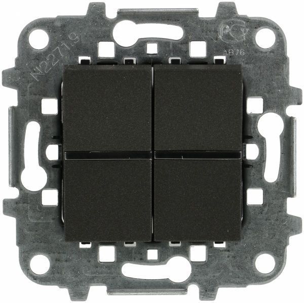 Выключатель проходной двухклавишный ABB Zenit без подсветки 10 А 230В IP20 антрацит N2242 AN Z