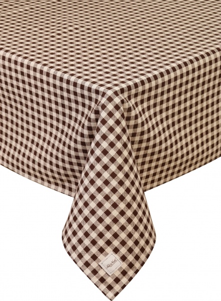 Скатерть Lucy клеточка 133x180 см коричневый La Nuit 