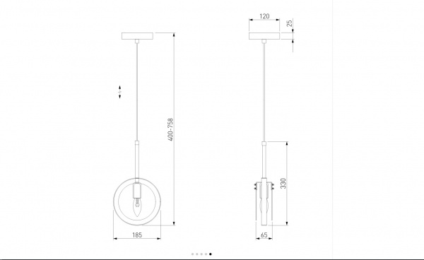 Підвіс Gallo 1x60 Вт E14 чорний 50121/1 