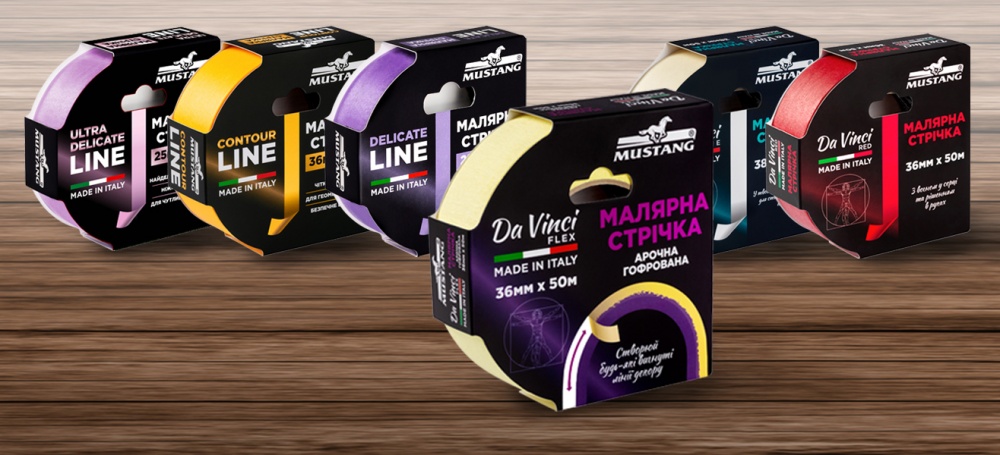 Лента малярная Mustang Da Vinci FLEX арочная гофрированная 36 мм x 50 м