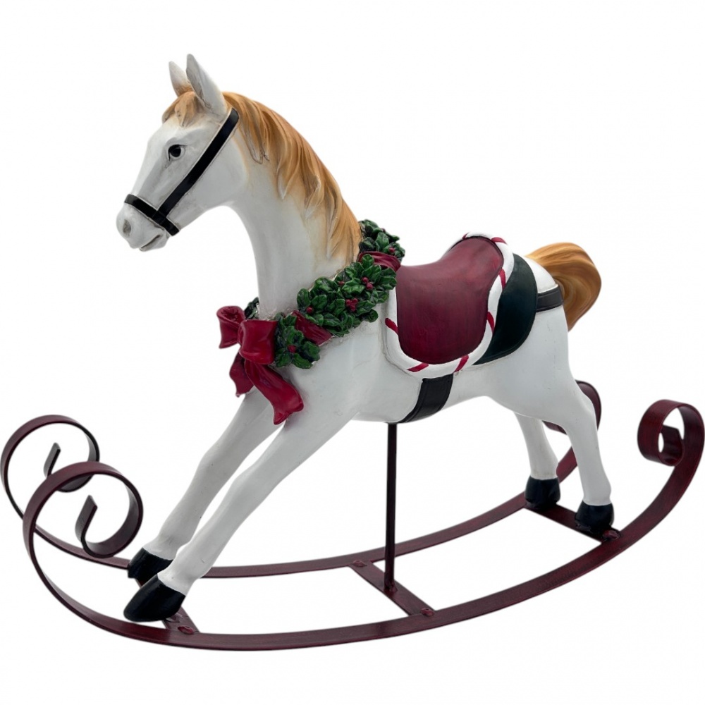 Сувенир новогодний лошадь качалка 37x10x27 см ZY924210