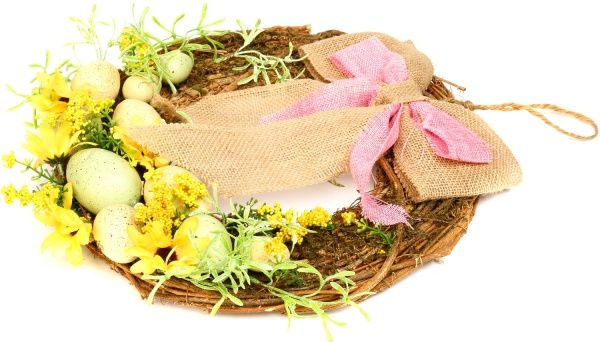 Венок пасхальный подвесной с яйцами FK19A004P