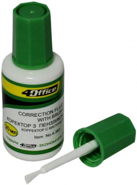 Корректор SCHOLZ с кисточкой 4Office 20 мл FLUID 4-360 04130010