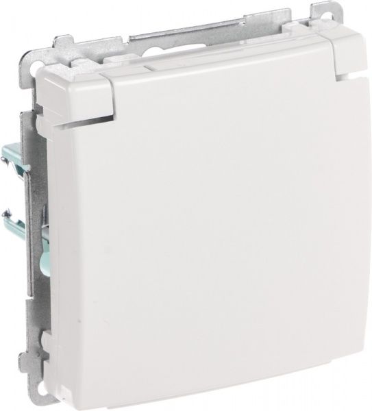 Розетка вологозахищена із заземленням Simon Basic без шторок з кришкою білий BMGZ1B.01/11