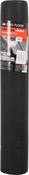 Подложка King Floor IXPE Black термо 10000х1000х1,5 мм 