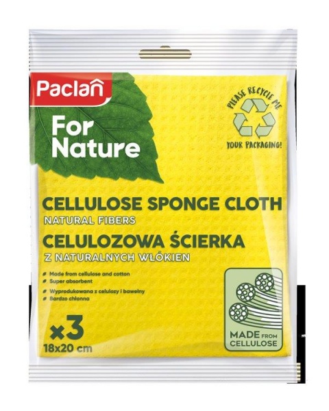 Салфетки целлюлозные Paclan PFN 18x20 см 3 шт./уп. / желтый