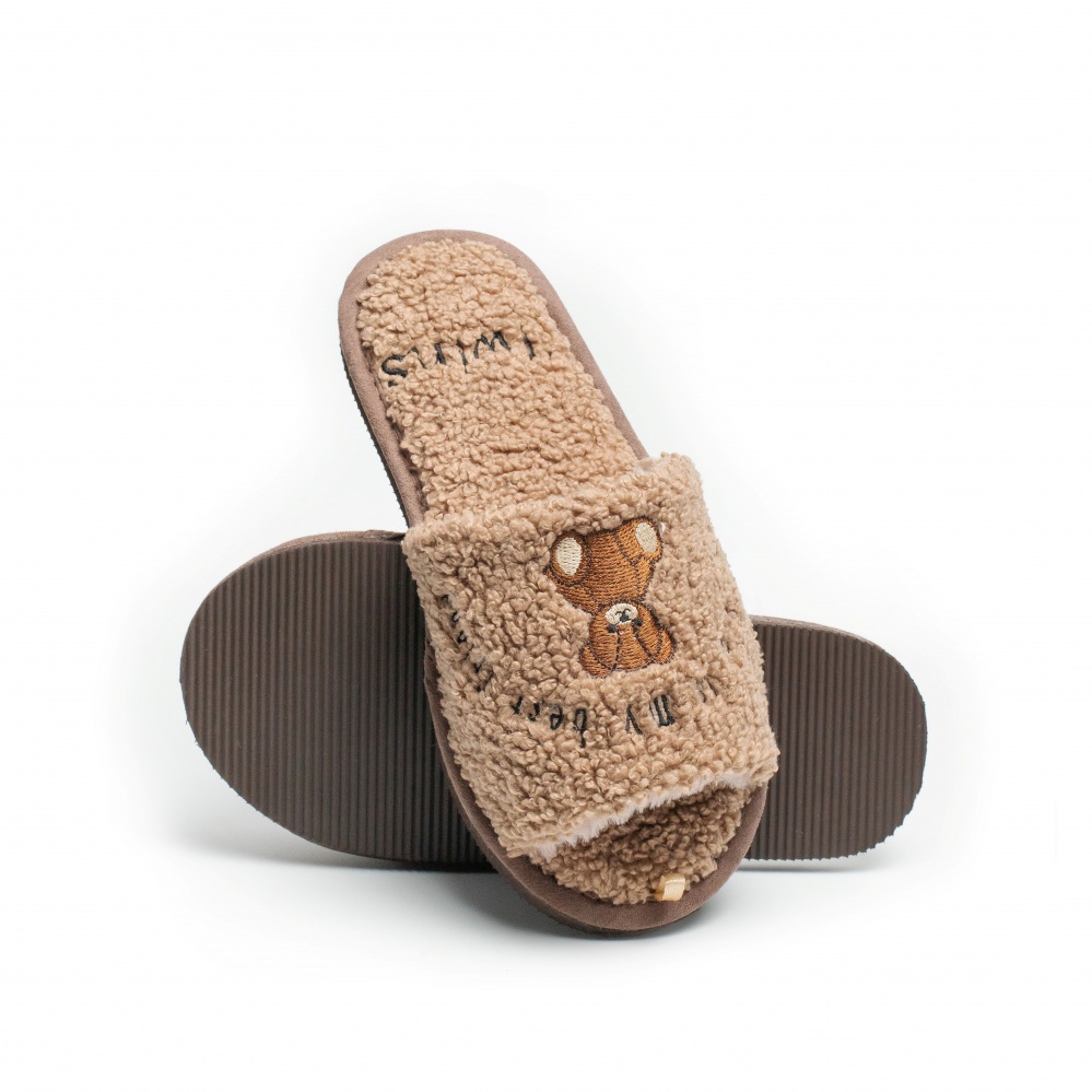 Тапки домашние Twins BEAR с вышивкой 15861 р.36/37 коричневый