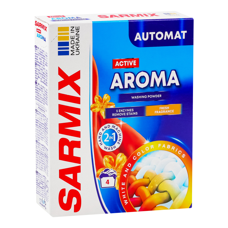 Порошок для машинного та ручного прання SARMIX Active Aroma 0,3 кг