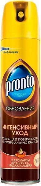 Поліроль для меблів Pronto Інтенсивний догляд з ароматом арганової олії та амбри 0,25 л