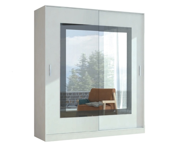 Шафа-купе Bertha D2 MatroLuxe ДСП 1900x600x2200 мм аляска двері ДСП/скло