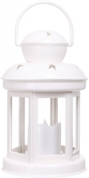 Декорація новорічна Ліхтар з електричною свічкою 10х10х19 см Cх6000030 