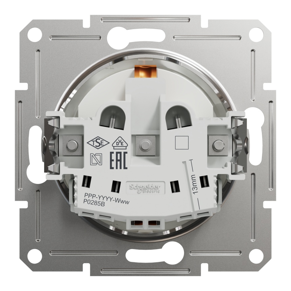 Розетка побутова із заземленням Schneider Electric Asfora IP20 білий EPH2970221
