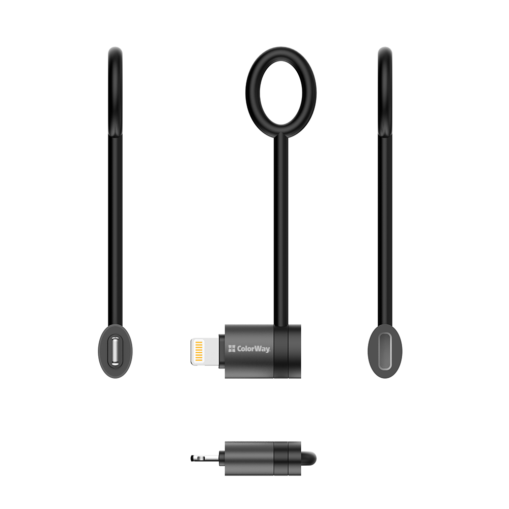 Адаптер із роз'ємами ColorWay Lightning To USB-C чорний (CW-AD-LC) black (CW-AD-LC)