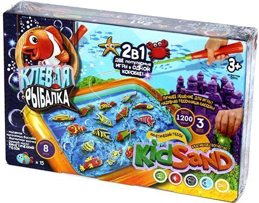 Ігровий набір Danko Toys Кльова Риболовля + кінестичний пісок KidSand KRKS-01-01