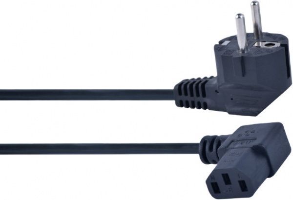 Кабель Cablexpert силовий 1,8 м чорний (PC-186A-VDE) CEE7/7-C13 кутовий VDE, 3х0,75 мм кв 