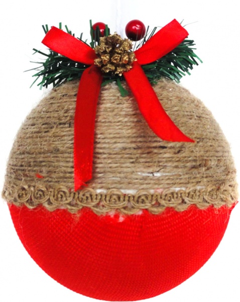 Шар новогодний с рябиной 12 см SDA1026120N красный