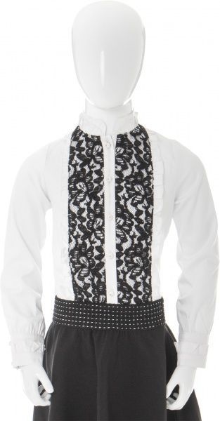 Блуза Зиронька р.146 белый с черным 3641-2 