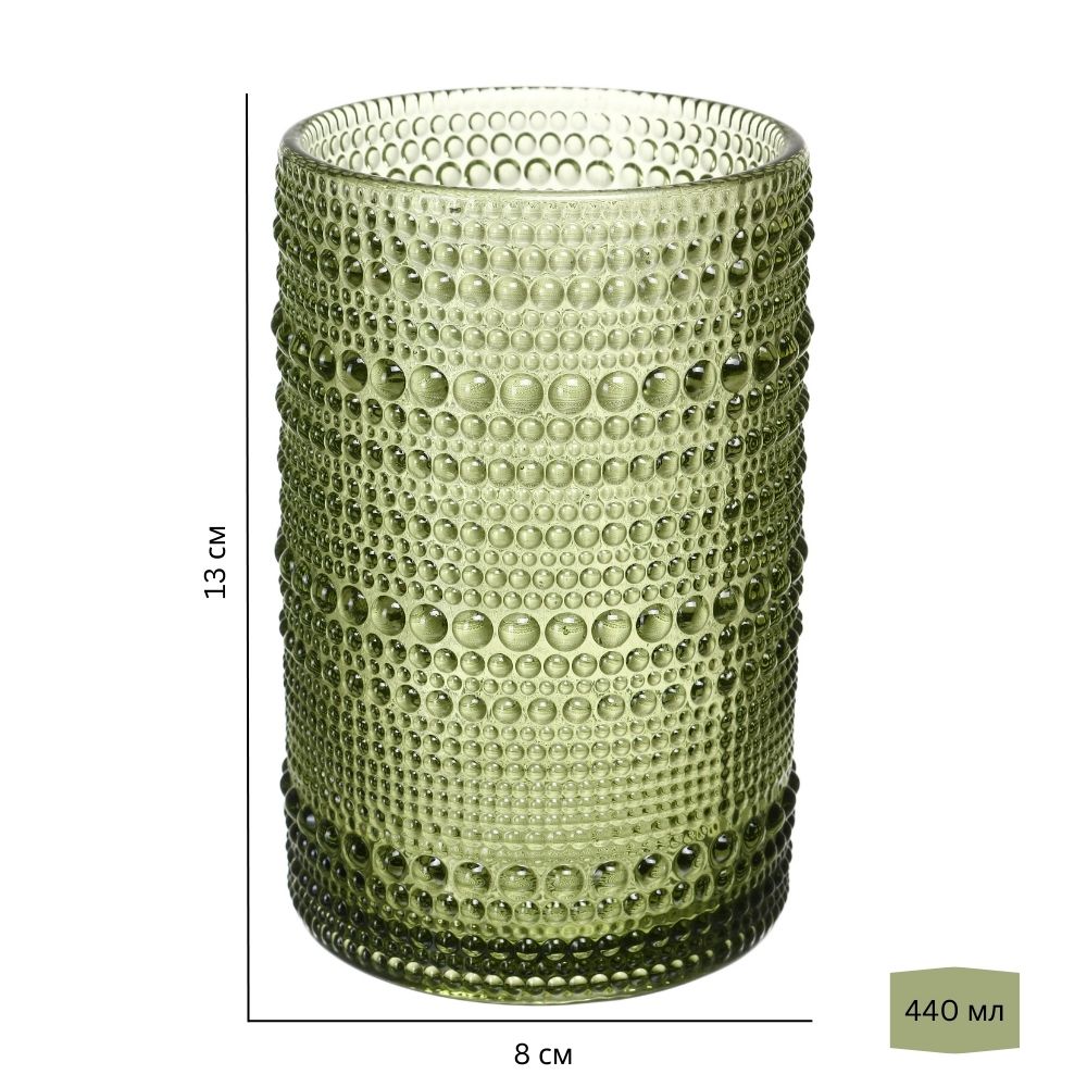 Стакан высокий Fiora Bubble Green 440 мл 1 шт.