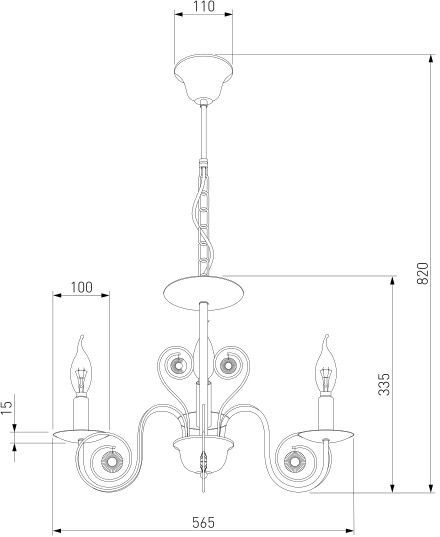 Люстра підвісна Strotskis Tomas 3x60 Вт E14 біло-золотистий 60018/3 