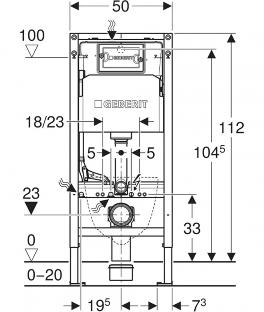 Инсталляция для унитаза Geberit Duofix DELTA NEW (без крепления)