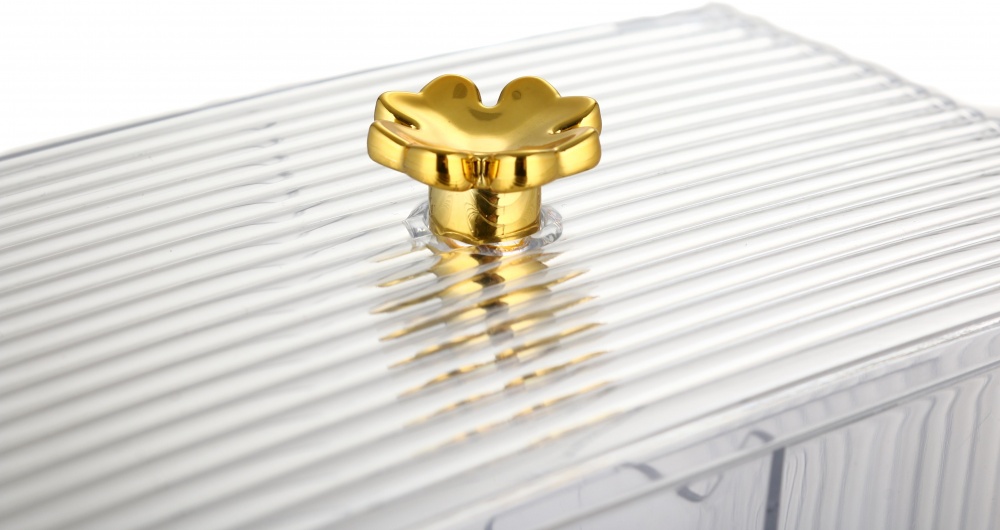 Органайзер Sensio для ватних виробів з кришкою 2 секції 13,6х8,9х10,7 см прозорий