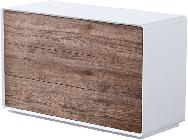 Комод Aqua Rodos Astrid ASTKom3S1D-1300 белый матовый/орех гикори 