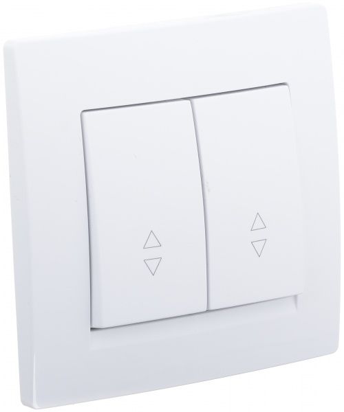 Переключатель проходной двухклавишный UP! (Underprice) One Plus без подсветки 10 А 220В белый 706-0202-106