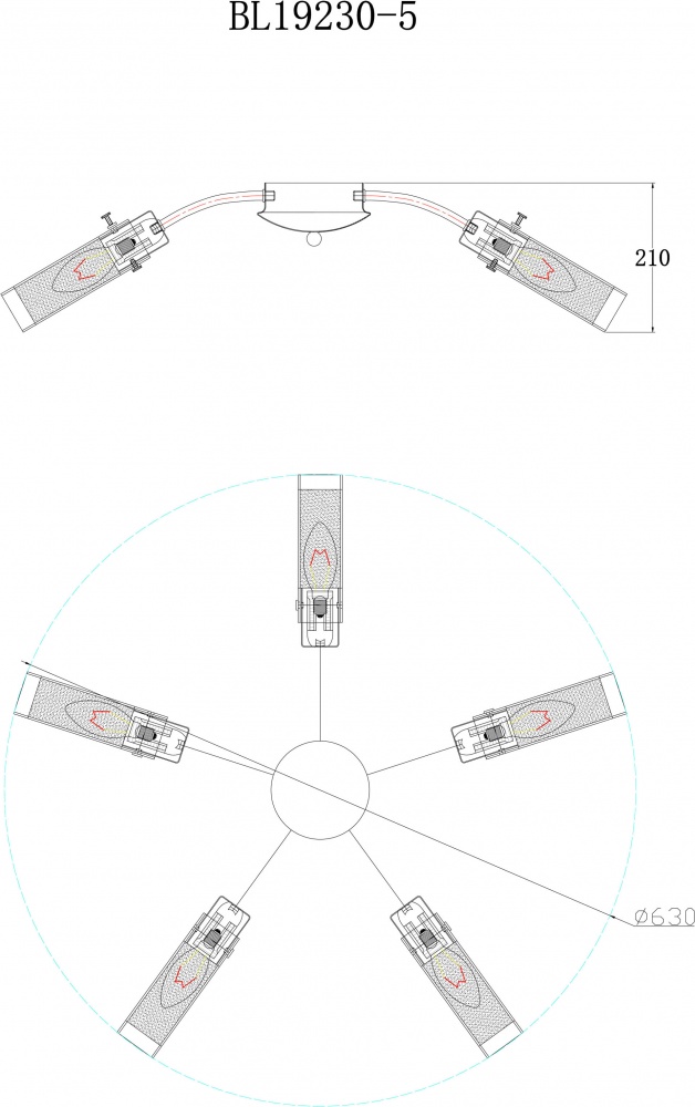 Світильник стельовий Accento lighting Camellia 5x40 Вт E14 хром ALPL-BL19230-5