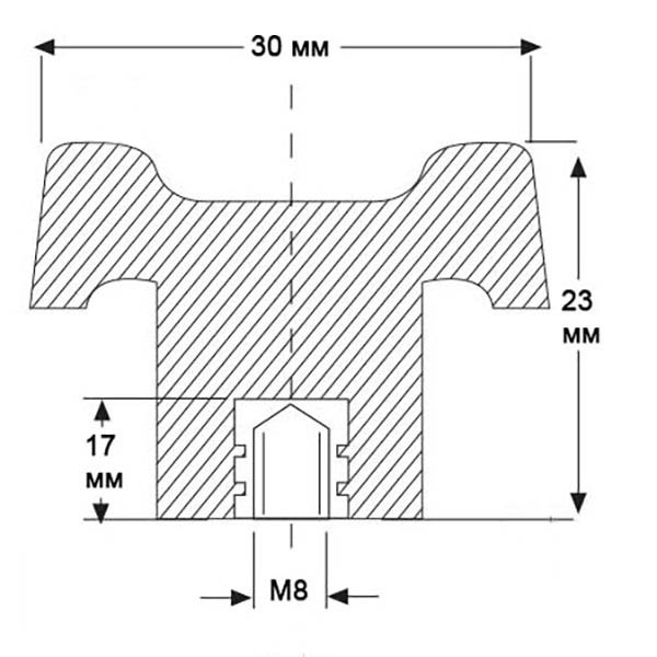 Гайка ручка D 30 мм М8 1 шт шестикутна посилена