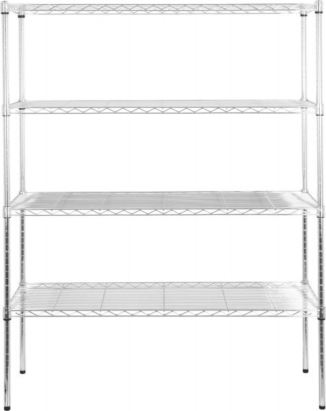 Стеллаж металлический хромированный 1500x1200x450 мм серый металлик