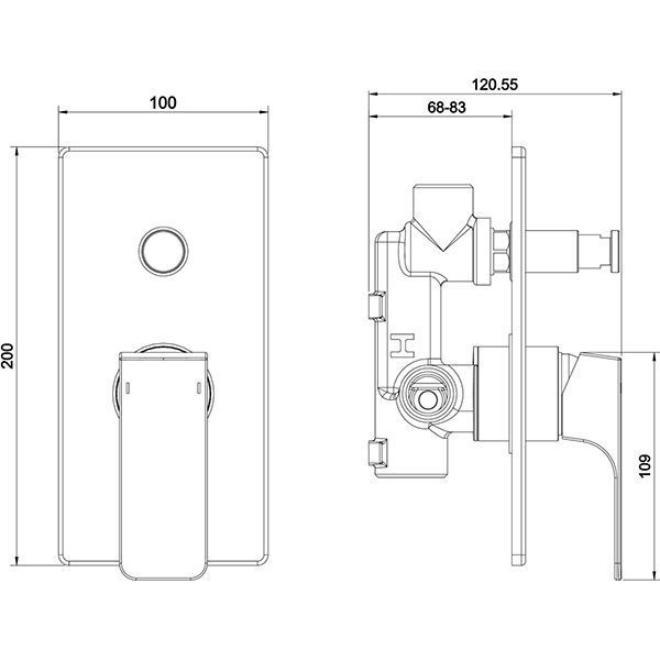 Змішувач для душу Koller Pool Neon Cube NC 10150 прихованого монтажу