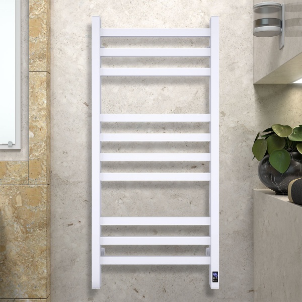 Полотенцесушитель электрический NAVIN Авангард 480х1000 мм Sensor левый с таймером белый (12-028153-4810) 