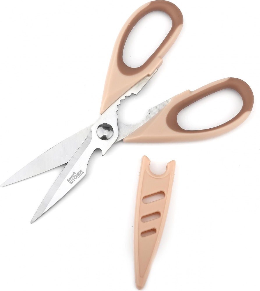 Ножиці універсальні Smart Kitchen by Flamberg з чохлом Affection Milk tea 22 см