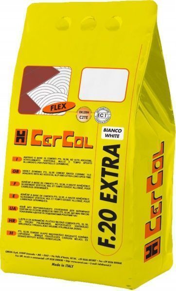 Клей для плитки Cercol F.20 Extra білий 5кг