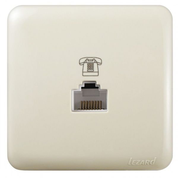 Розетка телефонна Lezard Viola кремовий 751-0300-137