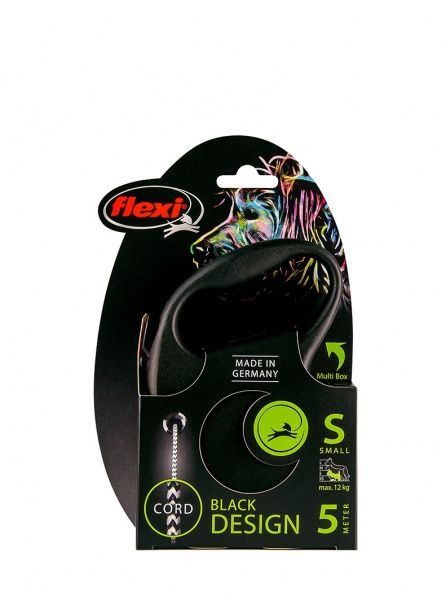 Поводок-рулетка Flexi Black Design S серебряный