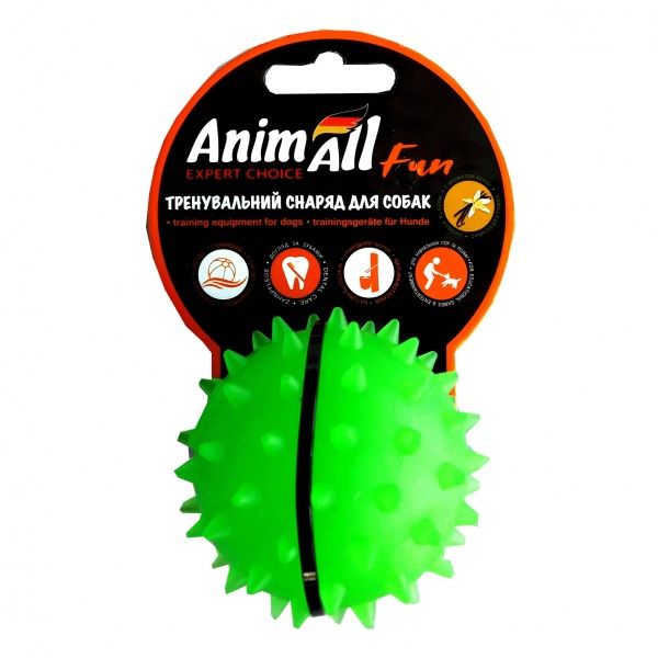 Игрушка для собак AnimAll Fun мяч каштан зеленый 7 см