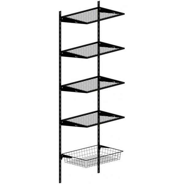 Стойка к гардеробной системе Kolchuga 500 мм BLACK EDITION с двойной перфорацией черный